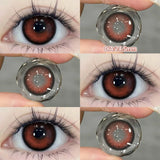 Yeknu  2pcs/pair Cyber Series Halloween Colored Contact Lenses for Makeup Eyes Big Pupils Red Contact Lenses Brown Lens Myopia
