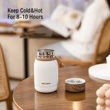 Yeknu  220ml Mini Wood Lid Stainless Steel 304 Thermal Flask Fashion Portable Pocket Coffee Tea Thermal Water Bottle Tumbler
