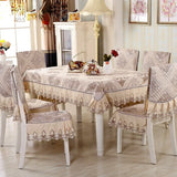 Yeknu Lace Jacquard Weave Braid Dining Chair Cover Double Tippet Exquisite Design Table Cloth Household Thickening Tables Ornament