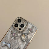 Yeknu  Luxury Plating 3D Butterfly Star Phone Case For iPhone 12 13 14 11 15 Pro Max X XR TPU Glitter Cover For iPhone 14Pro 13 Pro Max