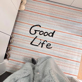 Yeknu  Stripe PVC Letters Doormat Cuttable Cute Dog House Entrance Rug Welcome Mat Carpet Outdoor Clean Pad Aesthetic Home Room Decor
