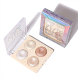 Yeknu  4-color Highlighter Makeup Palette Glitter Eyeshadow Palette Gold Bronze Highlighter Face Makeup Shimmer Illuminate Cosmetics