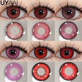 Yeknu  Cosplay Contact Lens Makeup Colored Pupils Cosmetics Beauty Red  Lenses Woman Cosplay Pink Pupils Halloween Color Contacts