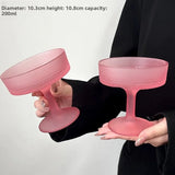 Yeknu  Pink Drill Patterned Glass Ice Cr Cup Dert Glass Sculpted Design Single Layer Universal Cup Nordic Sle 200ml Capaci