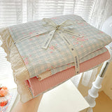 Yeknu Ins Floral Bedding Set Princess Duvet Cover Set Bed Linen Flat Sheets Set 2 Pillowcases Single Double Queen Size Back To School