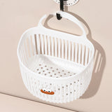 Yeknu  Cute Reusable Kitchen Hanging Baskets Sausage Mouth Cartoon Storage Basket Space-Saving Wall-mounted Organizer