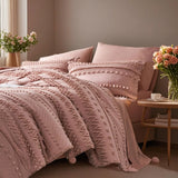Yeknu  7-piece tufted design comforter set, soft and comfortable, bedding set, room decoration, suitable for all seasons, ideal gift, q