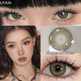 Yeknu  2pcs/pair Yearly Colored Contact Lenses Natural Green Lens Fashion Pupils Beauty gray Contact Lenses for Eyes
