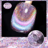 Yeknu  10ml Super Shining Reflective Cat Magnetic Gel Ultra Shine Glitter Red Silver Soak Off UV LED Gel Nail Art Varnish