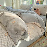 Yeknu  New All-cotton Milk Fleece High Grammage Warm Single Quilt Cover Single-sided Velvet Printed Duvet Cover for Autumn Winter