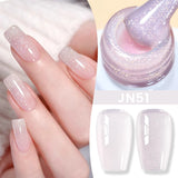 Yeknu  10ml Jelly Nude Gel Nail Polish Crystal Translucent Coffee Soak Off Semi-Permanent Varnish Base Top Coat Manicure