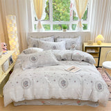 Yeknu  New 100 Cotton with Bed Cover Jet Small Fresh Blue Duvet Cover Skin Friendly Breathable Bedding AB Version Double-sided Use