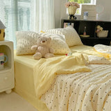 Yeknu  Cloud-feeling double-layer yarn summer quilt air conditioner quilt four-piece set soft small fresh machine washable