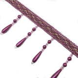 Yeknu  12M Curtain Beads Lace Tassel DIY Curtain Mantle Head Decor Accessories Imitation Pearl Beaded Fringe Lace Trim Upholstery