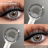 Yeknu  Myopia Lenses 1 Pair Colored Contact Lenses with Degree Natural Eye Contacts Brown Lenses Gray Pupils Yearly Disposable