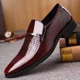 Yeknu  Luxury Business Shoes Men Breathable Patent  Formal Shoes Plus Size Man Office Wedding Flats Male Black