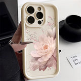 Yeknu  Cute Flower Phone Case For iPhone 11 Case iPhone 15 13 16 17 12 14 Pro Max XR X XS 7 8 Plus SE Anti-drop Shockproof Cover Funda