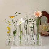 Yeknu Test Tube Vase Small Ornament, Glass Flower Rack,  Light Luxury High-end Flower Hydroponic Flower Arrangement Test Tube Vase
