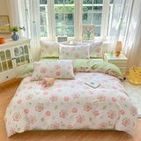 Yeknu  Floral Printed Duvet Cover 1Piece- 100% Cotton Luxury Bedding, Pre-Washed for Softness, for Bedroom Decor - Zipper Closure