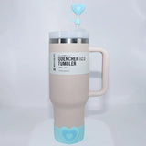Yeknu  1PC Silicone Heart Straw Covers Reusable Star Straw Toppers Drinking Caps Straws Stopper for Stanley 10mm Tumbler Accessories