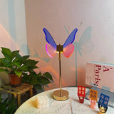 Yeknu - Table Lamp Retro Gold Acrylic Butterfly LED Desk Lamp Hotel Villa Art Decor LED Table Light Living Room Bedside LED Night Lights