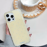 Yeknu Luxury Ins Candy Color Polka Dot Phone Case for iPhone 12 13 14 15 16 Pro Max 16Pro Wave Point Soft Silicone Ultra Slim Cover