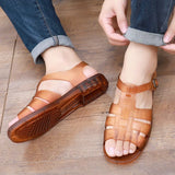 Yeknu  Men's sandals summer rubber vietnam plastic nostalgic classic vintage middle-aged dad beach shoes