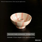 Yeknu  Ceramic Candlestick Stripes Hand-painted Ornaments Photography Decoration ornaments dried flower scented candle holder