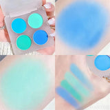 Yeknu  4-Color Eyeshadow Palette Cut Off Eye Makeup Purple Green Eye Shadow Glitter Pearly Colorful Eyeshadow Korean Eye Makeup Palette