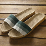 Yeknu  Summer Women Slippers Anti-Slip Home Slippers Lightweight Shoes Women Indoor Linen Slippers Soft Shoes