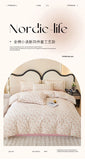 Yeknu Spring and summer pure cotton small fresh four-piece set, bedding sheet quilt cover, cotton student dormitory three-piece set