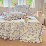 Yeknu  Towel Embroidery Washed Cotton Bedding Sets Ultra Soft Skin-Friendly Cotton Bed Sheet Set Cartoon Bedclothes for King Queen Size