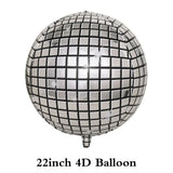 Yeknu  Disco Party Decor Gold and Silver Glitter Disco Foil Balloons 22-inch Bachelorette Birthday Party Night Clubs Bars Balloon Decor