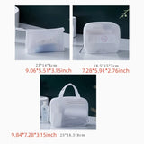 Yeknu  Minimalist Style Travel White EVA Mesh Cloth Cosmetic Bag Combination Bag Waterproof Toiletry Bag Travel Storage Makeup Bags