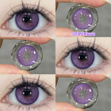 Yeknu  1 Pair Myopia Fashion Lens Prescription Colored Contact Lenses Beauty Pupils Purple Eye Lenses Blue Eye Color Lenses