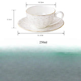 Yeknu  High End Exquisite Phnom Penh Pumpkin shape Ceramic Black Tea Cup Afternoon tea European Bone Coffee Cup and Plate Set,1Pc