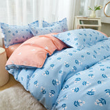 Yeknu  Single duvet cover Printed red quilt cover Thickened plant-cashmere cartoon multicolored bed cover 220x240 double bedding