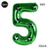 Yeknu  Soccer Birthday Party Decoration Multi Color Number 7 Balloon 32Inch 1 2 3 4 5 6 7 8 9 Digit Football Balloon Large Figure Golob