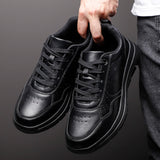 Yeknu  Men's Business Shoes Soft Moccasin Shoes Comfortable Casual Shoes for Men Autumn Solid Black White Men Sneakers