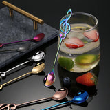 Yeknu  10pcs 304 Stainless Steel Musical Notes Coffee Spoon Stirring Cup Spoon Music Stick Ice Cream Gift Spoon