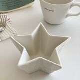 Yeknu Creative Solid Color Star Ceramic Bowl Cute Children's Tableware Salad Fruit Plate Restaurant Cooking Dishes Kitchen Utensils
