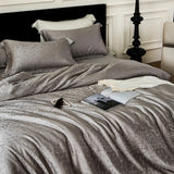 Yeknu Nordic Silk Bedding Set 4pcs Luxury Lyocell Duvet Cover Set Flat Sheets Set 2 Pillowcases Twin Double Queen Size Bed Linen Set
