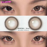 Yeknu  1 Pair Myopia Eye Color Lens with Diopters Black Lenses Natural Gray Color Contact Lenses Big Eye Fashion Eye Lenses