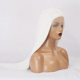 Yeknu  Snow White Wig Synthetic Hair Lace Front Wigs For Women Long Straight Hair Heat Resistant Fiber White Lace Wig Glueless Cosplay