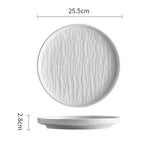 Yeknu  Creative Light Luxury Nordic Black/White Stone Texture Ceramic Tableware Restaurant Home Hotel Supplies Shallow Dinner Plate 1Pc