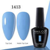 Yeknu  15ml Gel Nail Polish LED Semi-permanent Summer Varnish UV Vernis Blue Color Enamels For Nails Gellak Top Coat Base Polish