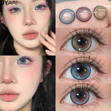 Yeknu  Color Contact Lenses for Eyes Korean Lens Blue Color Lens Brown Big Eye Contacts Lenses Pink Lenses Purple Lenses