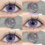 Yeknu  1 pair New Purple Halloween Colored Contact Lenses Beauty Myopia Lens for Eyes Fashion Big Eye Lenses Natural Blue Lenes