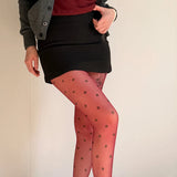 Yeknu  Y2K Polka Dot Stockings Women Tights With Polka Dot Print Summer 30D Ultra-thin Translucent Spicy Girl Sheer Pantyhose