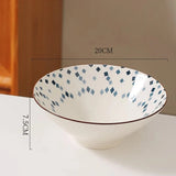 Yeknu  Nordic Ceramic Fruit Salad Dinner Plate, Dessert Soup Noodle Rice Bowl, Creative Home Restaurant Kitchen Supplies Tableware, 1Pc